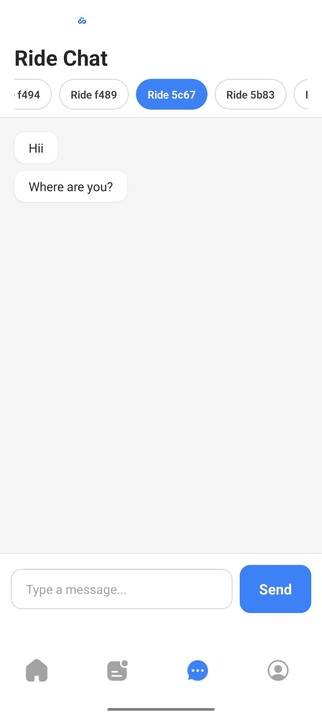 Chat with Driver Screen