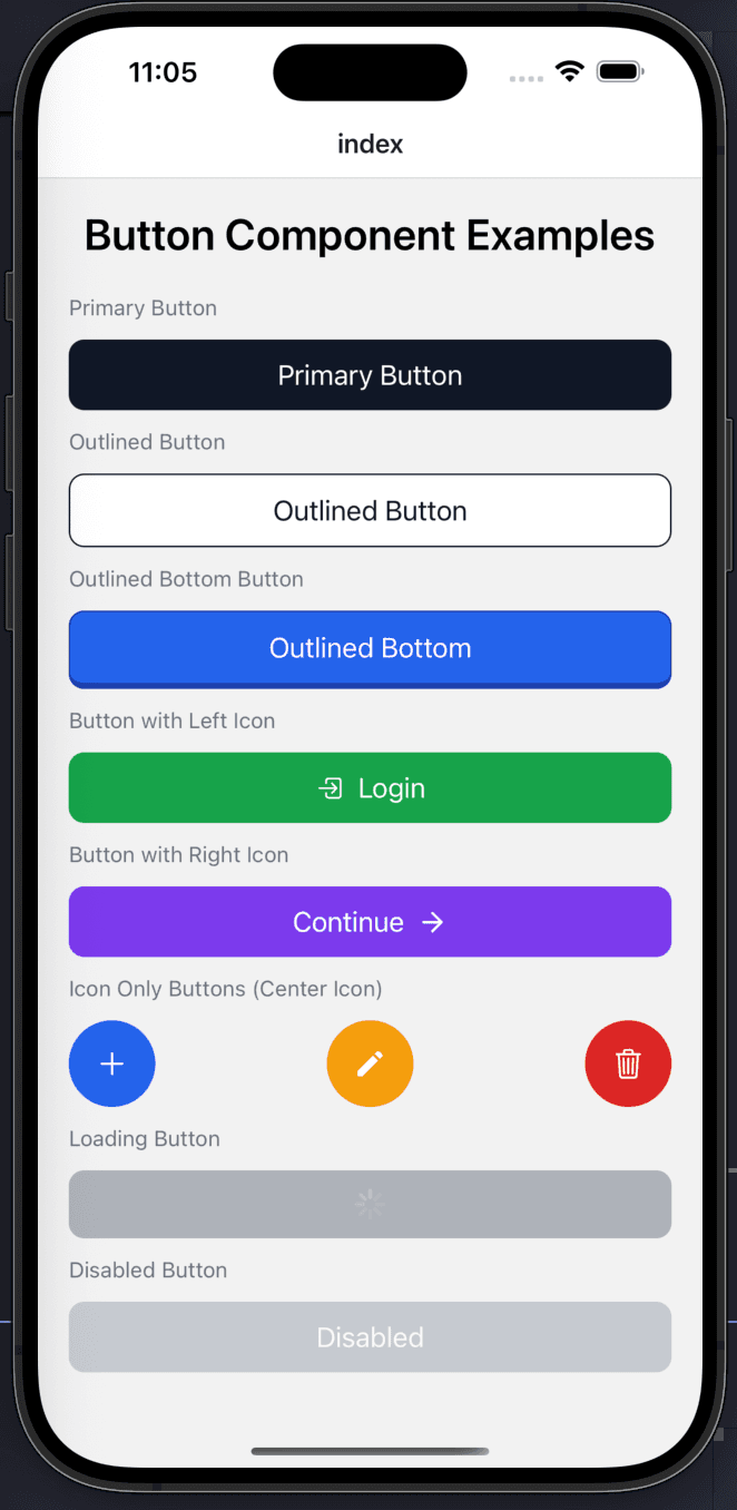 Expo App UI Component Preview
